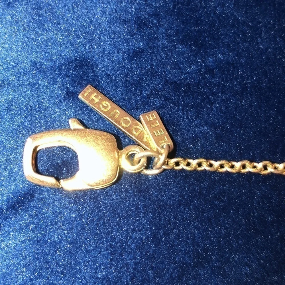 Lele Sadoughi Peach & Clear Gold 16’- 19’necklace